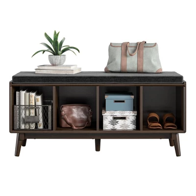 Brittany Mid Century Modern Entryway Bench Walnut - Novogratz 8 Brittany Mid Century Modern Entryway Bench Walnut - Novogratz - Image 6