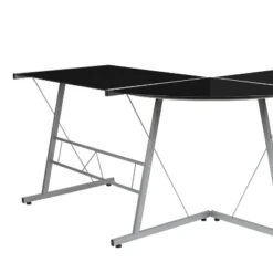 BlackArc L-Shaped Gaming Desk With Tempered Glass Top And Powder Coated Steel Frame -Homcom Crosley Shop GUEST 17a87114 c024 45a1 9984 325c59118380