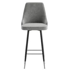 Merrick Lane Modern Upholstered Dining Stools With Chrome Accented Metal Frames And Footrests -Homcom Crosley Shop GUEST 17b5d5c1 d6f2 4484 8687 cb15dfb7feeb