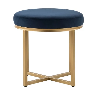 18" Round Ottoman With Metal Base - WOVENBYRD 7 18" Round Ottoman With Metal Base - WOVENBYRD - Image 5