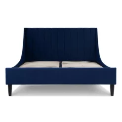 Sandy Wilson Home Aspen Vertical Tufted Headboard Platform Bed Set, Queen