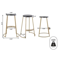 JONATHAN Y Hula Modern Designer Iron Curved Backless Bar Stool -Homcom Crosley Shop GUEST 182d74ea 68cb 4281 a71b bd76cb920f95