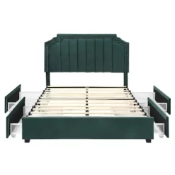 Hanger Glam Upholstered Bed With 4 Side Drawers - HOMES: Inside + Out -Homcom Crosley Shop GUEST 18f71c2d d117 40ad adb4 d1b85d03d6cf