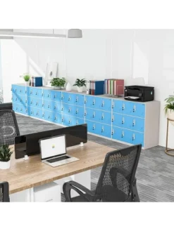 MECOLOR 35.5 In. Multipurpose Kids, Adults Locker Metal 9 Door Storage Cabinet Room Organizer With Lock For Clutter, Toys, Clothes, Shoes, Bags, Backpacks -Homcom Crosley Shop GUEST 19047dd1 d001 4b3e 8c71 58714ee6dfb0