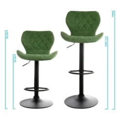 Elama Vintage Faux Leather Adjustable Bar Stool In Green With Black Base -Homcom Crosley Shop GUEST 1913710c bd46 45cb abde eff71dac948e