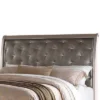 Queen Opulent Wooden Bed Silver/Gray - Benzara