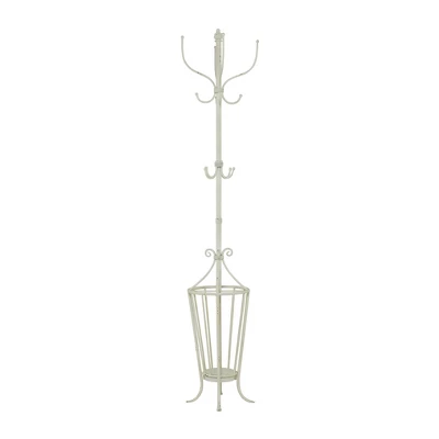 Farmhouse Metal Coat Rack White - Olivia & May 3 Farmhouse Metal Coat Rack White - Olivia & May