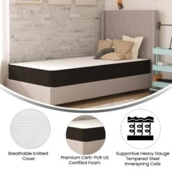 Flash Furniture Capri Comfortable Sleep 8 Inch CertiPUR-US Certified Foam And Innerspring Hybrid Mattress, Mattress In A Box -Homcom Crosley Shop GUEST 1d75b545 b55e 4cc7 811b db497c1ddfa0