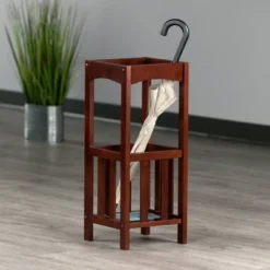Rex Umbrella Stand With Metal Tray Walnut/Metal - Winsome -Homcom Crosley Shop GUEST 1e8a10a8 c951 4f22 ad57 b4ecb0ad74ff