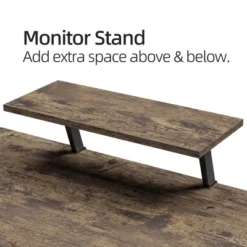 Somdot L Shaped Desk Corner Gaming And Computer Desk For Multiple Screens/Monitors, For Home, Office, College, And Dorm, Easy Assembly, Brown Wood -Homcom Crosley Shop GUEST 1ec5841e a7a9 486a 9e91 8026cc80406e