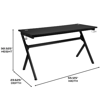 BlackArc Black Gaming Desk Featuring Detachable Cupholder/Headphone Hook, Two Cable Management Holes & Removable Mousepad Top 5 BlackArc Black Gaming Desk Featuring Detachable Cupholder/Headphone Hook, Two Cable Management Holes & Removable Mousepad Top - Image 3