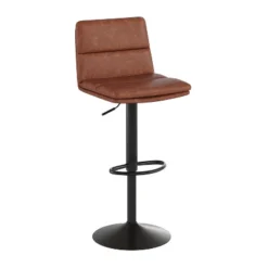 Emma And Oliver Set Of Two Upholstered Height Adjustable Swivel Mid-Back Stools With Comfortable Foam Padding And Steel Base -Homcom Crosley Shop GUEST 1f476162 5f83 485b 8941 4f0f1c6053ad