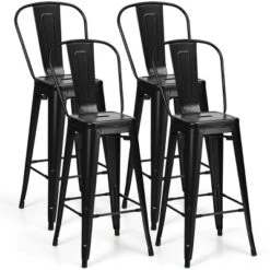 Costway Set Of 4 High Back Metal Stool 30'' Seat Bar Height Industrial Bar Stools GunBlack 23 Costway Set Of 4 High Back Metal Stool 30'' Seat Bar Height Industrial Bar Stools GunBlack -Homcom Crosley Shop GUEST 1fd45ce6 c6c4 47c9 977b 8cb66666c0b6