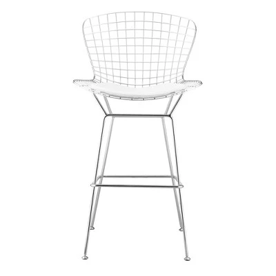 Set Of 2 28.03" Mid-Century Modern Barstool Chrome - ZM Home 9 Set Of 2 28.03" Mid-Century Modern Barstool Chrome - ZM Home - Image 7