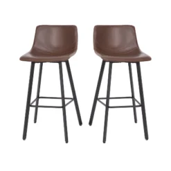 Flash Furniture Caleb Modern Armless 30 Inch Bar Height Commercial Grade Barstools With Footrests And Matte Iron Frames, Set Of 2 -Homcom Crosley Shop GUEST 200edd9a 8c39 4153 bf64 116d380f316d
