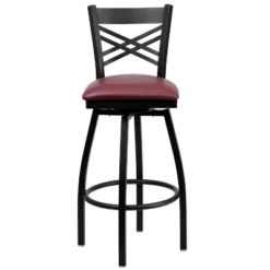 Flash Furniture Black ''X'' Back Swivel Metal Barstool -Homcom Crosley Shop GUEST 2075a152 063c 4e1e aae7 e407f66cc411
