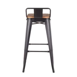 Set Of 2 Oregon Industrial Low Back Barstools Black/Bamboo - LumiSource -Homcom Crosley Shop GUEST 21816444 df69 4030 99f7 b9908ccbe1f5