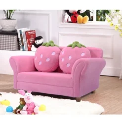 Costway Kids Sofa Strawberry Armrest Chair Lounge Couch W/2 Pillow Children Toddler Pink 13 Costway Kids Sofa Strawberry Armrest Chair Lounge Couch W/2 Pillow Children Toddler Pink -Homcom Crosley Shop GUEST 21eab3e2 eadd 4e17 9c92 f18f1cd76d5e