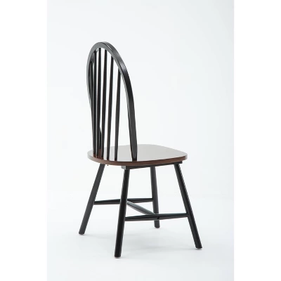 Set Of 2 Windsor Dining Chair Wood/Black/Cherry - Boraam 4 Set Of 2 Windsor Dining Chair Wood/Black/Cherry - Boraam - Image 2