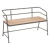 Metal And Wood Bench Slat Back Black/Brown - Olivia & May -Homcom Crosley Shop GUEST 2249ac55 ef53 4b3d 90ca a2de5b5cca56
