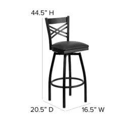 Flash Furniture Black ''X'' Back Swivel Metal Barstool -Homcom Crosley Shop GUEST 224b0d4b 2b69 4cbc a1fc b86f95efd1eb