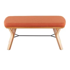 42" Folia Bench Polyester/Wood Natural/Orange - LumiSource -Homcom Crosley Shop GUEST 23bd5901 8527 4e1a 8b26 97f67e2ed503