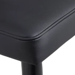 55 Downing Street Metal Bar Stool Black Gold 25" High Mid Century Modern Faux Leather Cushion With Backrest Footrest For Kitchen Counter Height Island -Homcom Crosley Shop GUEST 242056ee 10b1 48ab 98b6 6bcebf6ede4f