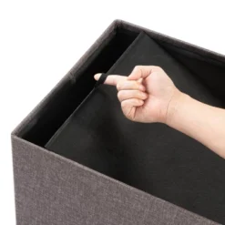 30" Button Tufted Folding Storage Ottoman Bench With Smart Lift Top - Mellow -Homcom Crosley Shop GUEST 24ac4b6d 8950 4739 a04f 39535331f7bc