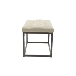 24" Button Tufted Metal Ottoman - WOVENBYRD -Homcom Crosley Shop GUEST 25408c78 c0a2 440c 8d5d 59da1c506165