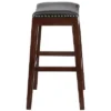 Flash Furniture 30'' High Backless Cappuccino Wood Barstool With Black LeatherSoft Saddle Seat 1 Flash Furniture 30'' High Backless Cappuccino Wood Barstool With Black LeatherSoft Saddle Seat -Homcom Crosley Shop GUEST 2576206c 03cf 42a8 9a05 3831a0bb5eac 1