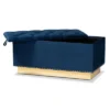 Powell Velvet Fabric Upholstered And PU Leather Ottoman Gold/Blue - Baxton Studio 1 Powell Velvet Fabric Upholstered And PU Leather Ottoman Gold/Blue - Baxton Studio -Homcom Crosley Shop GUEST 257d63c5 a9cd 42d5 b269 e24dccd0ef38