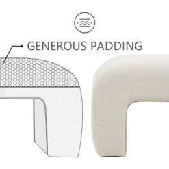 Lily 47" Contemporary Farmhouse Upholstered Bench-The Pop Maison -Homcom Crosley Shop GUEST 26a8c4f7 2743 46a8 9c28 5c4a2da76e98