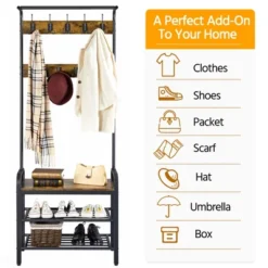 Yaheetech 72" H Industrial Hall Tree With Shoe Storage -Homcom Crosley Shop GUEST 27023cad 5cb5 416a 9fa1 59e348e4608b