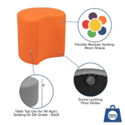 Emma And Oliver 18"H Soft Seating Flexible Moon For Classrooms And Common Spaces -Homcom Crosley Shop GUEST 2774046b 06ec 4b6a 8ad5 9df5c676c0d7