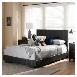 Full Atlas Modern And Contemporary Faux Leather Platform Bed Black - Baxton Studio -Homcom Crosley Shop GUEST 27a1c779 5663 4a0d be38 7e452d84b0fa