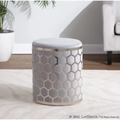 Honeycomb Glam Ottoman - LumiSource 11 Honeycomb Glam Ottoman - LumiSource -Homcom Crosley Shop GUEST 27a59fb3 fb4f 4bd3 a5ed f9005c667b4e