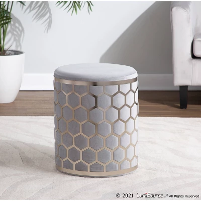 Honeycomb Glam Ottoman - LumiSource 5 Honeycomb Glam Ottoman - LumiSource - Image 3