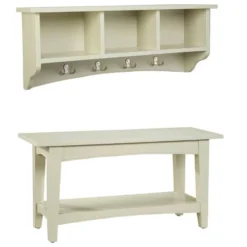 Shaker Cottage Storage Coat Hook With Bench Set - Alaterre Furniture -Homcom Crosley Shop GUEST 28d03910 77ff 4a94 ae06 558a8f3e7427