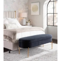 48" Chloe Contemporary Upholstered Storage Bench - LumiSource -Homcom Crosley Shop GUEST 299fa32e 250d 4a72 8fc2 b985ee996b28