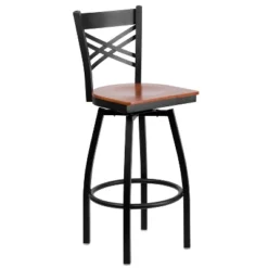 Flash Furniture Black ''X'' Back Swivel Metal Barstool -Homcom Crosley Shop GUEST 2a2bd5a4 6fca 4ef9 9b26 45caa1aae2da