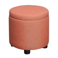 Designs4Comfort Round Accent Storage Ottoman - Breighton Home -Homcom Crosley Shop GUEST 2a7aab32 bb94 4c8e b93d 9d3b65924e55