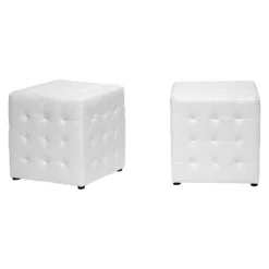 Set Of 2 Siskal Modern Cube Ottoman - Baxton Studio -Homcom Crosley Shop GUEST 2ab4f976 41ee 460e 8b23 e10dc91a442e