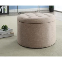 Designs4Comfort Round Shoe Ottoman - Breighton Home -Homcom Crosley Shop GUEST 2add0b96 4f3a 40e0 bc4d f92912a42a13