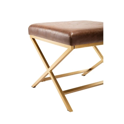 20" Square Metal X Base Ottoman - WOVENBYRD 5 20" Square Metal X Base Ottoman - WOVENBYRD - Image 3