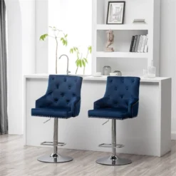 Better Home Products Monroe Velvet Tufted Adjustable Swivel Bar Stool Set Blue -Homcom Crosley Shop GUEST 2bbcc02e cf62 4a74 b6be b5eb33409e7a
