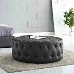 Amour Upholstered Vinyl Ottoman Black - Modway -Homcom Crosley Shop GUEST 2c13c493 4703 48f9 b902 439161fa3af0