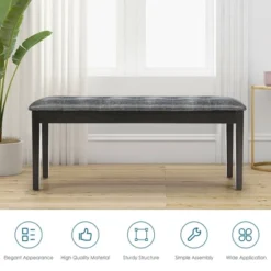 Costway Upholstered Dining Bench W/Padded Seat For Kitchen Bedroom Entryway Grey -Homcom Crosley Shop GUEST 2cd6d796 14c1 48ae a899 64d2fdead328