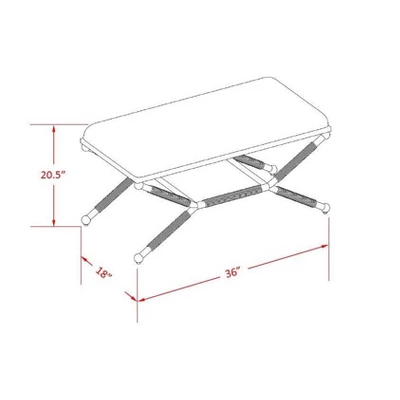 Pascoe Campaign Bench - Linon 8 Pascoe Campaign Bench - Linon - Image 6