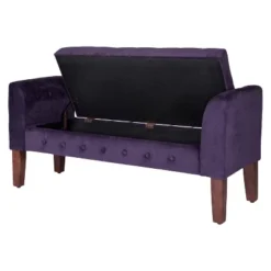 Velvet Tufted Storage Settee Bench - HomePop -Homcom Crosley Shop GUEST 2dab1e68 3f48 4c67 a928 d3581c0b0da5