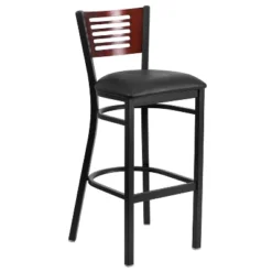 Emma And Oliver Black Decorative Slat Back Metal Restaurant Dining Barstool -Homcom Crosley Shop GUEST 2e34ab92 a593 4dba b879 b8668e670f86